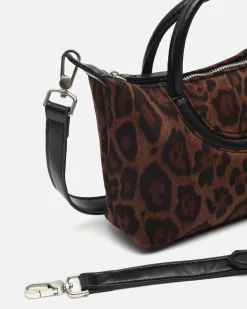 Bolso tote de fiesta animal print y asa bandolera extraíble