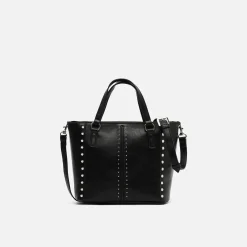 Bolso tote mediano con asa bandolera extraíble y detalles metálicos