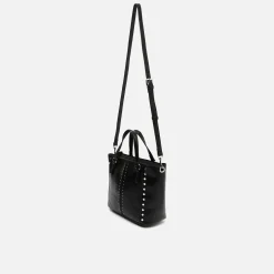 Bolso tote mediano con asa bandolera extraíble y detalles metálicos