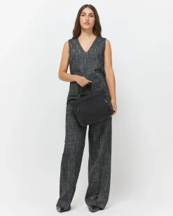 Bolso tote mediano en nylon con asa bandolera extraíble
