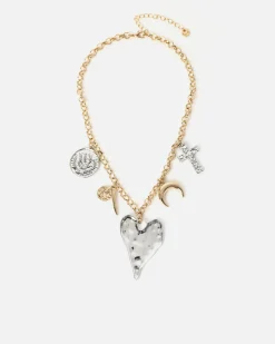 Collar corto bicolor con detalles maxi