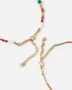 Conjunto de collar largo multicolor