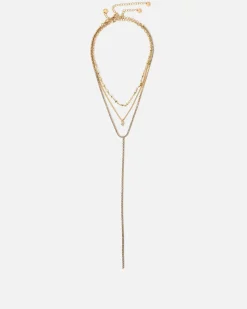 Conjunto de collares largo con strass
