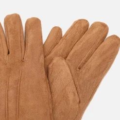 Guantes de antelina con puño efecto pelo