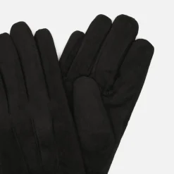 Guantes de antelina con puño efecto pelo