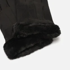 Guantes de antelina con puño efecto pelo