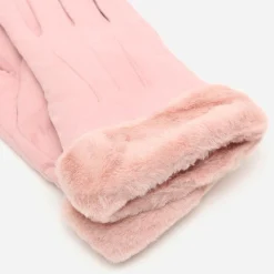 Guantes de antelina con puño efecto pelo