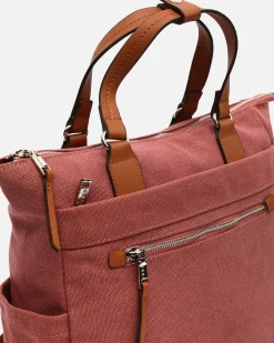 Mochila de tela con asa de mano
