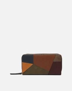 Monedero grande con estampado patchwork