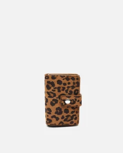 Monedero pequeño animal print con compartimento para billetes y tarjetas