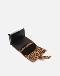 Monedero pequeño animal print con compartimento para billetes y tarjetas
