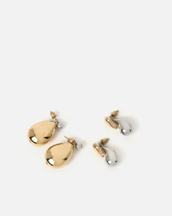 Pack pendientes gota bicolor