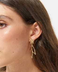 Pendientes largo flor