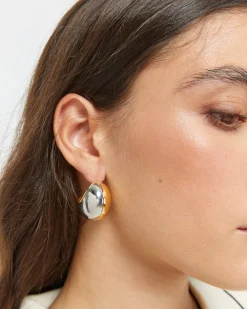 Pendientes redondos bicolor